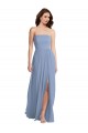 Strapless A-Line Maxi Bridesmaid Dress with Front Slit Australia