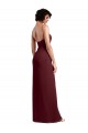Sleek Straight Neckline Chiffon Bridesmaid Dress with Spaghetti Straps and High Side Slit Australia