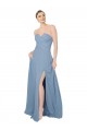 Draped Sweetheart Chiffon Bridesmaid Dress with Front Slit Australia