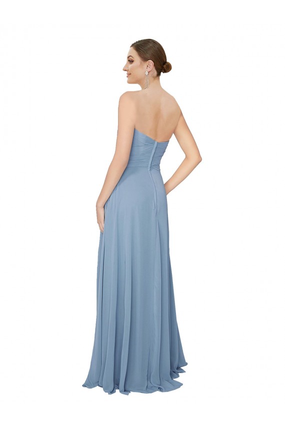 Draped Sweetheart Chiffon Bridesmaid Dress with Front Slit Australia
