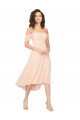 Cold Shoulder Midi Length Short Chiffon Bridesmaid Dress Australia