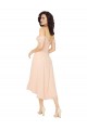 Cold Shoulder Midi Length Short Chiffon Bridesmaid Dress Australia