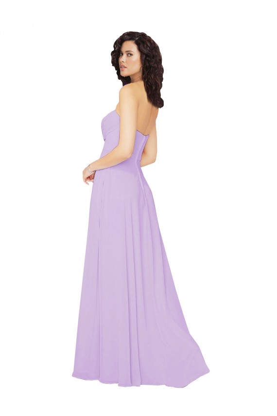 Draped Sweetheart Long Chiffon Bridesmaid Dress with Front Slit Australia