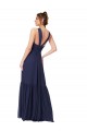 Floor Length Deep V-Neck Ruched Chiffon Long Bridesmaid Dress Australia
