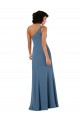 One Shoulder Chiffon Formal Bridesmaid Dress with Skirt Slit and Accent Strap Australia