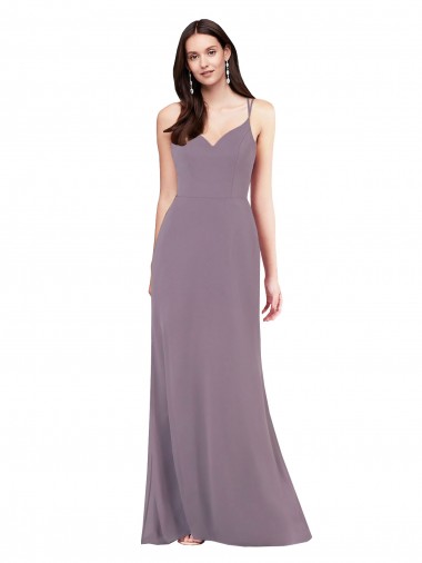 Simple Floor-Length Chiffon Formal Bridesmaid Dress with Criss-Cross Back Australia
