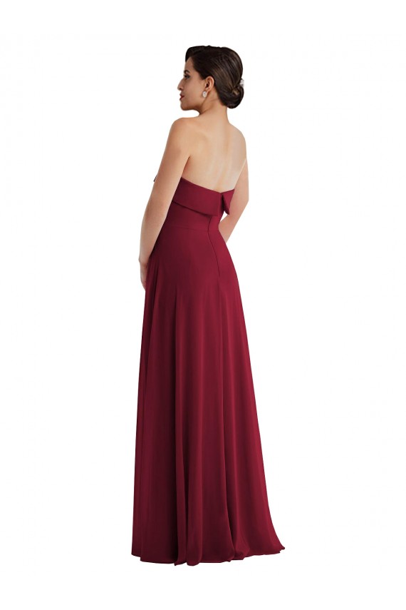 Cuffed Strapless Maxi Formal Bridesmaid Dress with Front Slit Australia