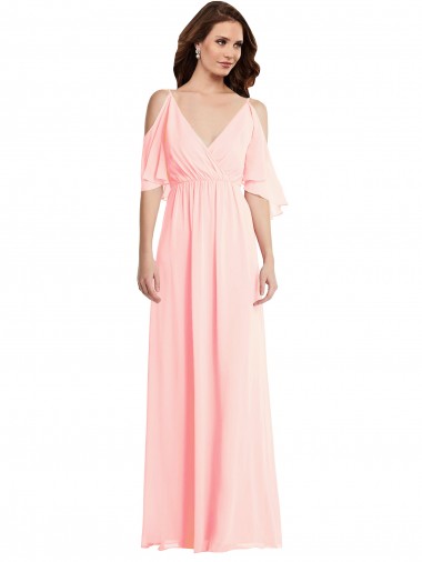 Cold Shoulder Draped Wrap Maxi Bridesmaid Dress Australia