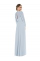Strapless Chiffon Maxi Formal Bridesmaid Dress with Puff Sleeve Blouson Overlay Australia