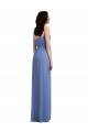 Slim Spaghetti Straps Chiffon Bridesmaid Dress with Front Slit Australia
