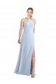 Halter Neck Long Chiffon Bridesmaid Dress with Strappy Back and Daring Side Slit Australia