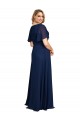 Chiffon V-Neck Short Sleeves Long Formal Bridesmaid Dress / Prom Dress with High Slit Australia