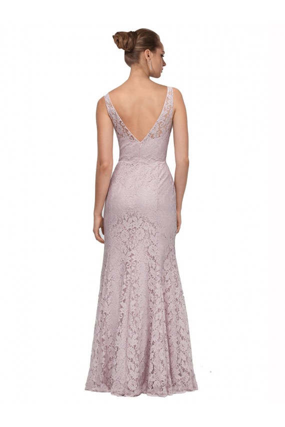 Lace V-Neckline Long Full Length Bridesmaid Dress / Prom Dress Australia