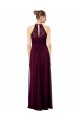 Lace Halter Bodice Long Chiffon Bridesmaid Dress Australia