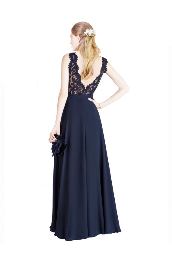 Bateaux Neckline A-Line Lace Bridesmaid Dress / Prom Dress with Top Nude Layer Australia