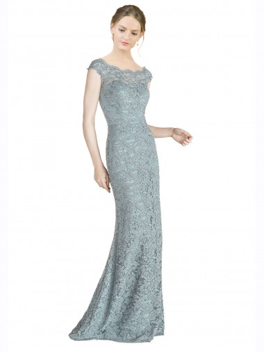 Off the Shoulder Mermaid Lace Bridesmaid Dress / Prom Dress with Cap Sleeves Australia