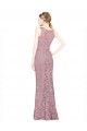 Sleeveless Crop Top High Neck Mermaid Lace Bridesmaid Dress / Prom Dress Australia