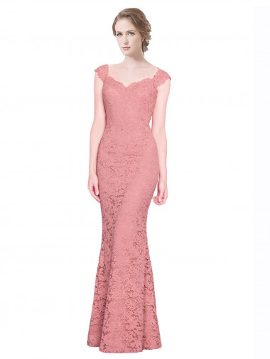 Sweetheart Mermaid Long Lace Bridesmaid Dress / Prom Dress with Wide Straps Australia
