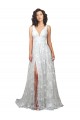 Plunging V-Neckline Wedding Dress with Slit Australia