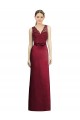 Full Length Sleeveless Satin Bridesmaid Dress with Lace Bodice Australia