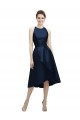 Halter Neck Short Tea Length Sleeveless Satin Bridesmaid Dress Australia
