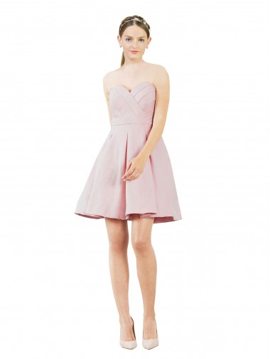 Short Knee Length Sweetheart Satin Cocktail Bridesmaid Dress Australia