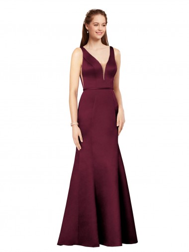 Sexy Formal Satin Bridesmaid Dress / Prom Dress with Side Cutouts Australia