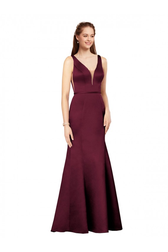 Sexy Formal Satin Bridesmaid Dress / Prom Dress with Side Cutouts Australia