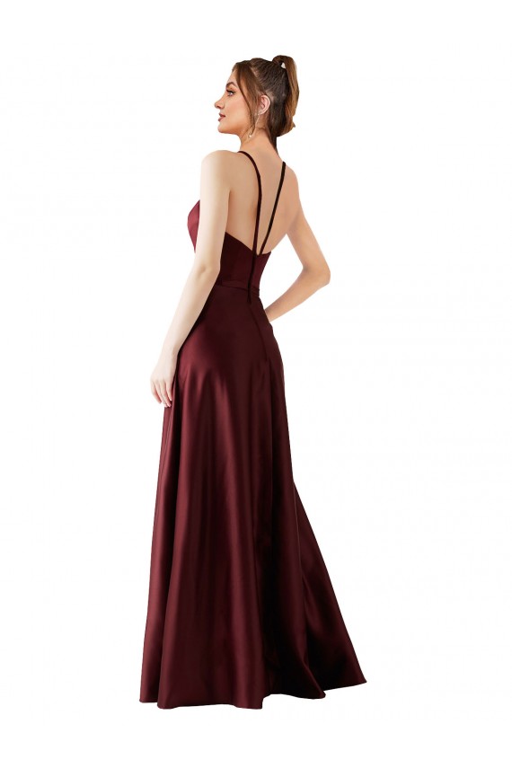 Sleek Satin Bridesmaids Dress with Pockets Australia