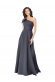 Rouched One Shoulder Floor Length Formal Satin Bridesmaid Dress / Prom Dress with Bow Australia