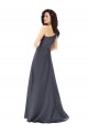 Rouched One Shoulder Floor Length Formal Satin Bridesmaid Dress / Prom Dress with Bow Australia