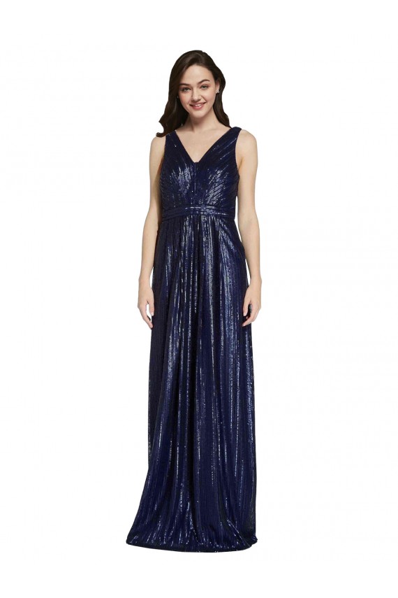 Long V-Neck Sparking Formal Sequin Bridesmaid Dress / Prom Dress with Low V-Back Australia