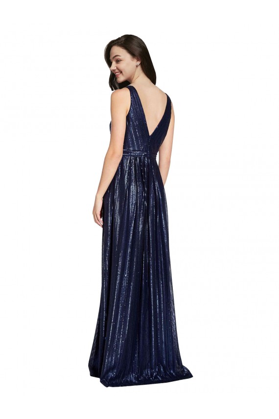 Long V-Neck Sparking Formal Sequin Bridesmaid Dress / Prom Dress with Low V-Back Australia