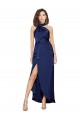 Full Length High Neck Wrap Formal Silky Satin Bridesmaid Dress / Prom Dress with Waist Tie Australia