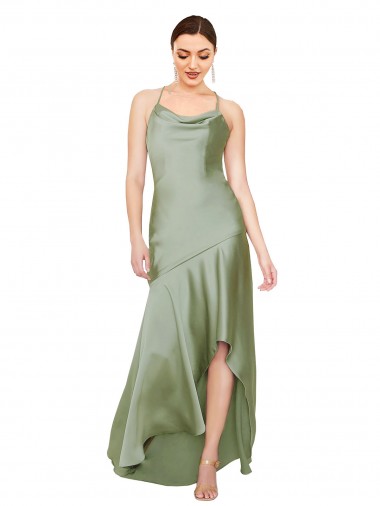 Formal Silky Satin Bridesmaid Dress / Prom Dress with Bias Cut Skirt Australia