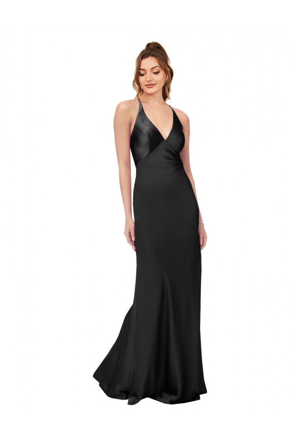 Cowl Back V-Neck Formal Silky Satin Bridesmaid Dress / Prom Dress Australia