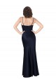 Draped Cowl Neck Formal Silky Satin Bridesmaid Dress / Prom Dress with Skirt Slit Australia
