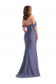 Off the Shoulder Corset Formal Silky Satin Mermaid Bridesmaid Dress / Prom Dress with Side Slit Australia