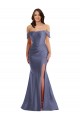Off the Shoulder Corset Formal Silky Satin Mermaid Bridesmaid Dress / Prom Dress with Side Slit Australia