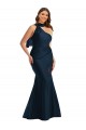 Scarf Neck One Shoulder Formal Silky Satin Mermaid Bridesmaid Dress / Prom Dress with Front Slit Australia