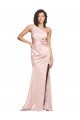 Full Length Ruched Formal Silky Satin Bridesmaid Dress / Prom Dress with Low Back and High Split Australia
