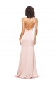 Full Length Ruched Formal Silky Satin Bridesmaid Dress / Prom Dress with Low Back and High Split Australia