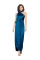 High Halter Neck Formal Silky Satin Bridesmaid Dress / Prom Dress with Sash Overlay and Side Split Australia