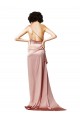 Low Back One Shoulder Full Length Formal Silky Satin Bridesmaid Dress / Prom Dress Australia