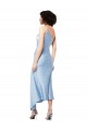 Midi Length Short Formal Silky Satin Bridesmaid Dress / Cocktail Prom Dress with Asymmetric Neckline and High Side Split Australia