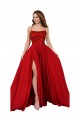 Lace Over Bodice Long Spandex Bridesmaid Dress / Prom Dress with Slit Australia
