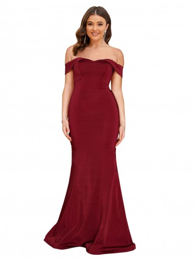 Off Shoulder Sleeves Sweetheart Neckline Long Formal Spandex Bridesmaid Dress / Prom Dress Australia