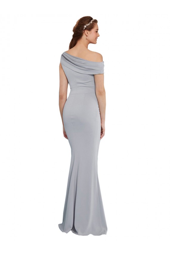 Off the Shoulder Asymmetrical Mermaid Formal Crepe Bridesmaid Dress / Prom Dress Australia
