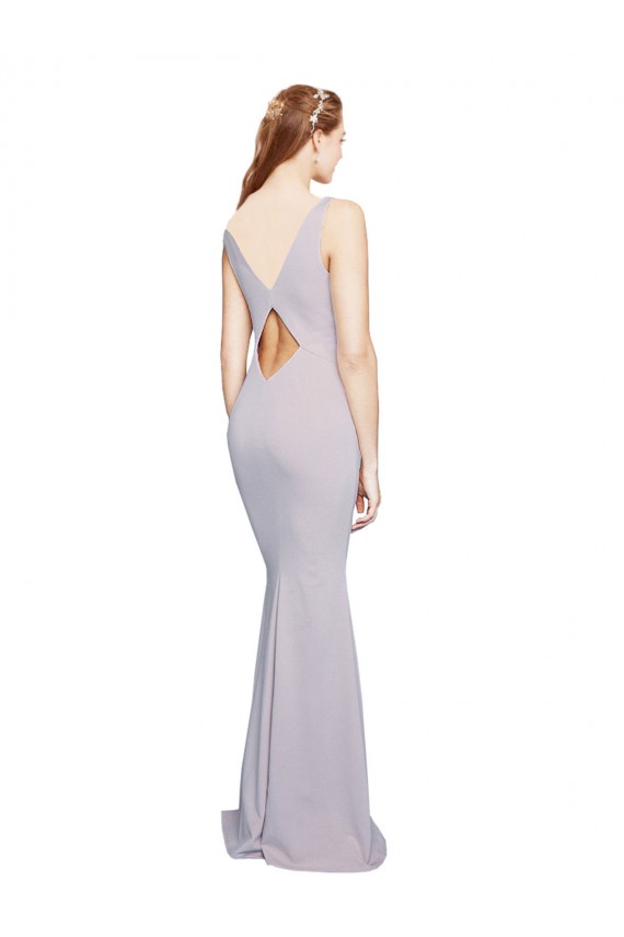 Cut-Out Back V-Neckline Mermaid Formal Crepe Bridesmaid Dress / Prom Dress Keyhole Back Australia