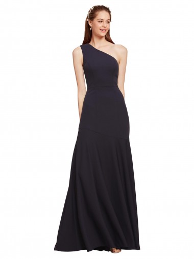 Fit and Flare Formal Crepe Bridesmaid Dress / Prom Dress with One Shoulder Australia
